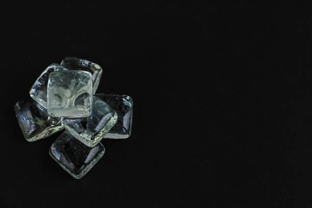 istock Abstract  black background with glass cubes. Trendy concept with copy space. 1271714810