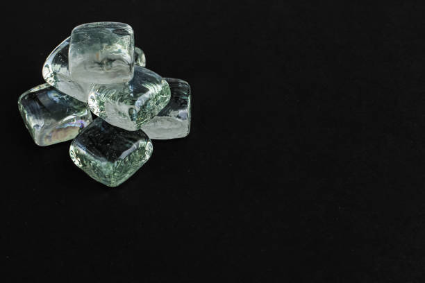 istock Abstract  black background with glass cubes. Trendy concept with copy space. 1271714823