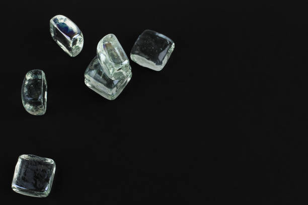 istock Abstract  black background with glass cubes. Trendy concept with copy space. 1271714828