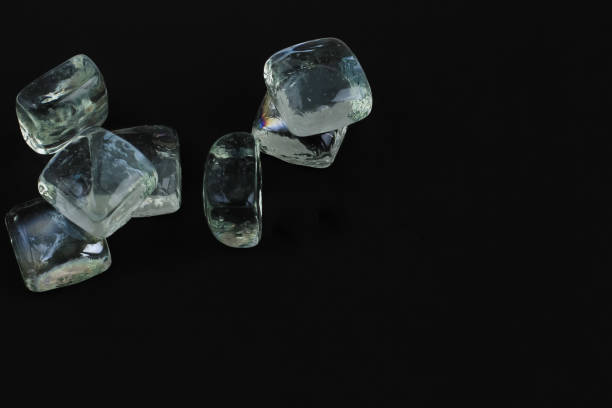 istock Abstract  black background with glass cubes. Trendy concept with copy space. 1271714834