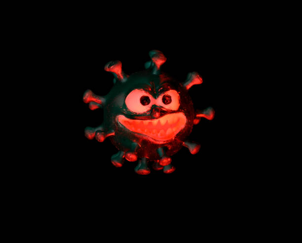 istock coronavirus with big mouth and red teeth in dark 1271715717