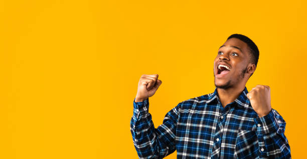 istock Emotional Black Man Shouting Loudly Posing Standing In Studio, Panorama 1271721144