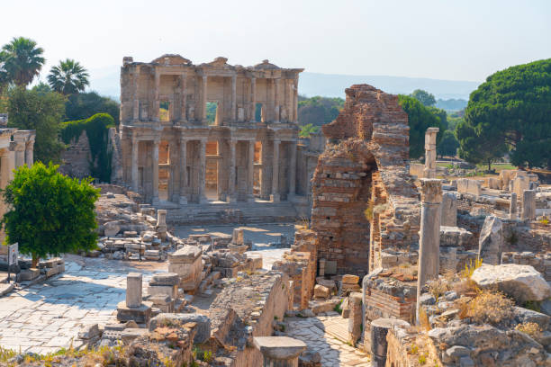 istock Ancient ruins in Ephesus Turkey - archeology background 1271721967