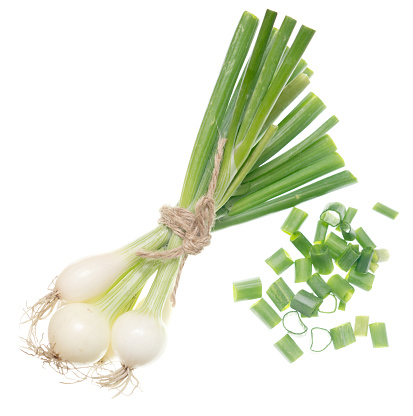 Green onion isolated on white background