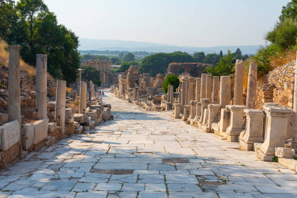 istock Ancient ruins in Ephesus Turkey - archeology background 1271722710