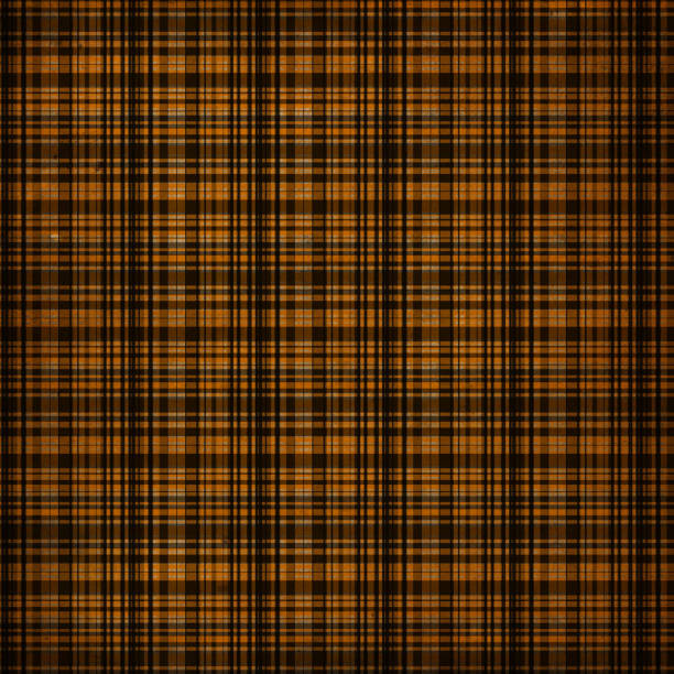Digital paper is designed in a vintage grunge style with black and orange colors. This one is in a plaid or gingham style.