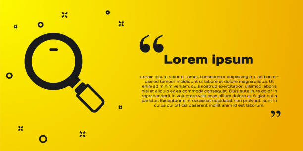 istock Black Magnifying glass icon isolated on yellow background. Search, focus, zoom, business symbol. Vector 1271730163