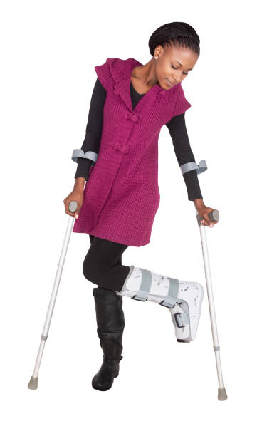 African woman broken leg