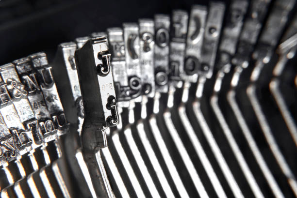 istock Picture in macro of a Typewriter type with letter J 1271734835