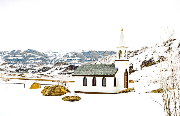Littles church in the badlands. Drumheller, Alberta, Canada.