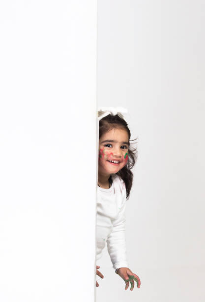 istock Baby girl kid on Holi 1271742795