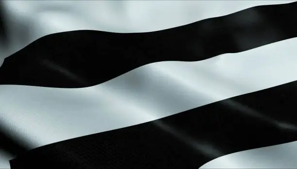 Photo of 3D Waving Belgium City Flag of Dendermonde Closeup View