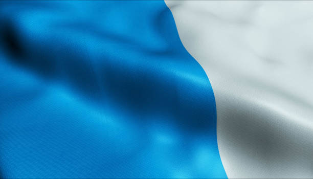 3d sventolando la bandiera della città belga di dinant closeup view - namur province foto e immagini stock