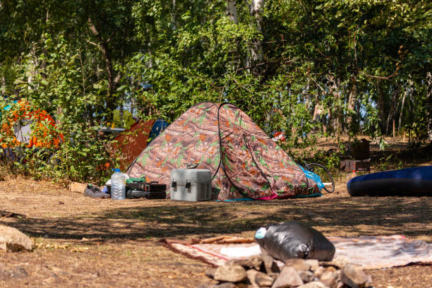 istock tourist tent camp in the forest 1271746828