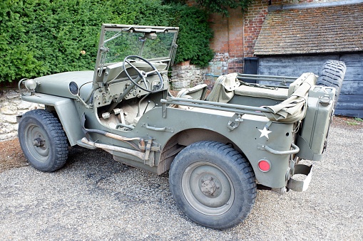 Henley-on-Thames, Oxfordshire, England, UK - September 10th 2020: The Willys MB, United States Army Truck, commonly known as Jeep or jeep, used by Allied forces in World War II