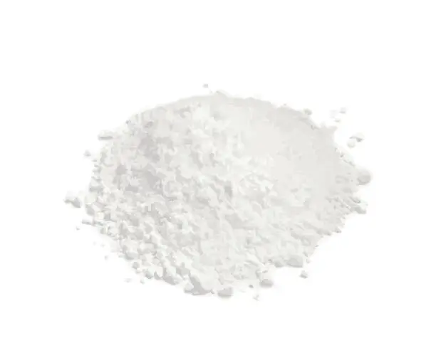 Vector illustration of White Powder of Gypsum, Clay or Diatomite Isolated on Grey Background