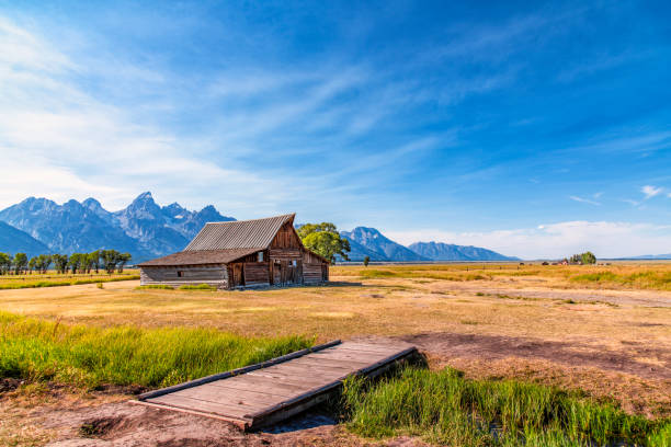 Moulton Barns also known as Mormon Row in the Grand Teton National Park in Wyoming