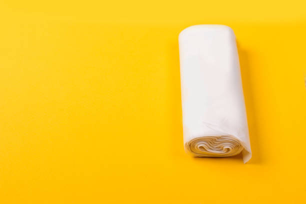 istock Biodegradable package isolated on the yellow background. Eco friendly. 1271753166