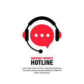 istock Hotline support service with headphones. Assistant operator ringing badge, call center. Support, Consultation, consultant, secretary. Live marketing, all day hotline. Vector, icon. EPS 10. 1271756069
