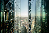Elevated View of the City of London Between Glass