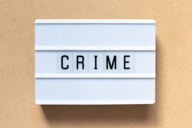 istock White lightbox with word crime on wood background 1271759582