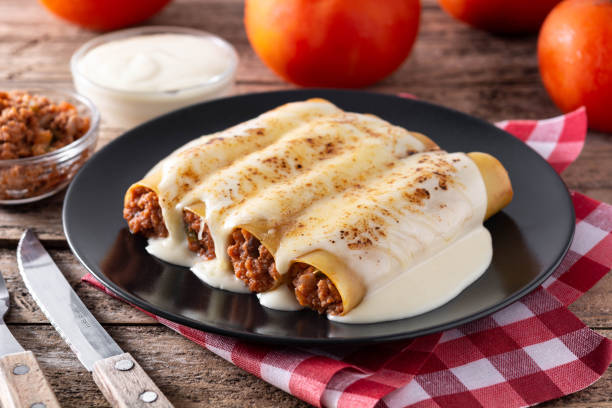 istock Delicious meat cannelloni pasta 1271767218
