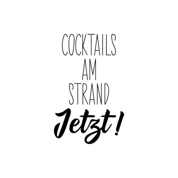 istock German text: Cocktails on the beach now. Lettering. Banner. calligraphy vector illustration. 1271772858