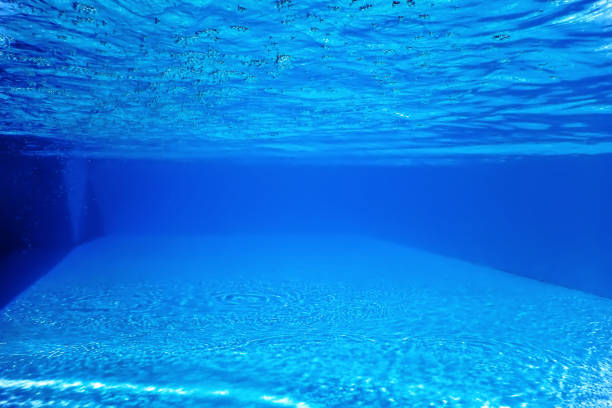 Swimming Pool water. Ripple Water. Sun Reflection background.