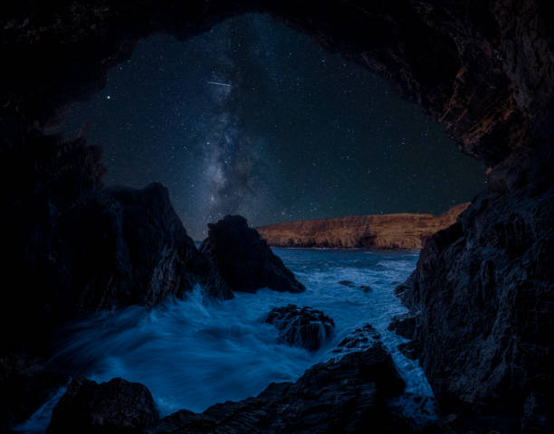 Free Stock Photo of A rock formation in the water at night | Download ...