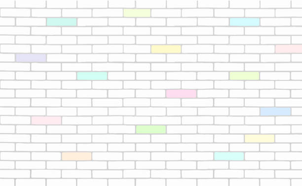 ilustrações de stock, clip art, desenhos animados e ícones de brickwork texture with colour and sepia bricks - cement backgrounds building exterior color image