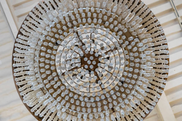 istock Bottom view of modern ceiling light. Lighting decoration concept. 1271777715