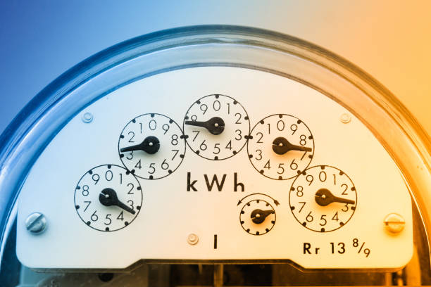 Utility Power Meter Standard utility power meter close up usage stock pictures, royalty-free photos & images