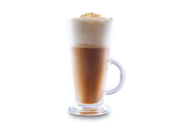 istock Coffee drink with whipped cream in glass on a white isolated background 1271787644