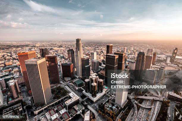 Los Angeles Skyline Stock Photo - Download Image Now - City Of Los Angeles, Los Angeles County, City