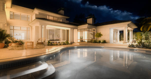 istock Exclusive Luxury Villa with Swimming Pool (Night) 1271791858
