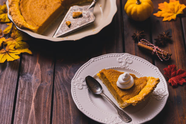 istock Thanksgiving holiday pumpkin pie with whipped topping 1271792876