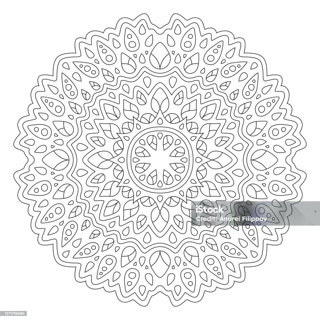 Round Fluted Colouring In Art For Coloring Book With Isolated Round Pattern Stock Illustration ...