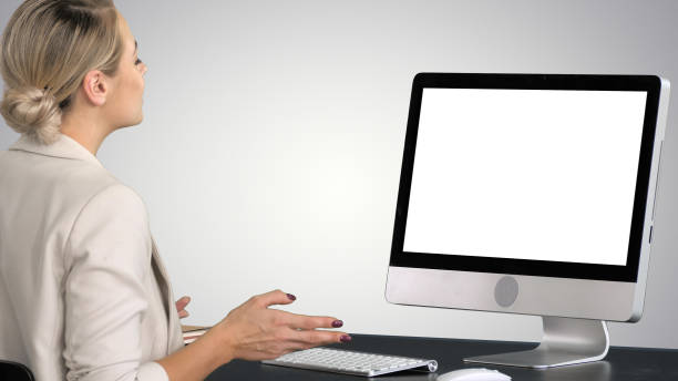 istock Video chat with someone by young woman on gradient background 1271822509