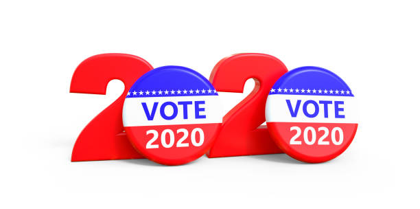 istock Vote Election Badge Button with 2020 1271843956