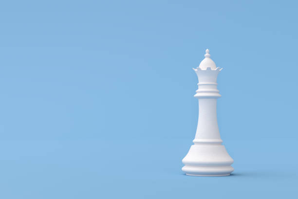 Queen Chess Piece on blue background Plaster Queen Chess Piece on blue background knight chess piece photos stock pictures, royalty-free photos & images
