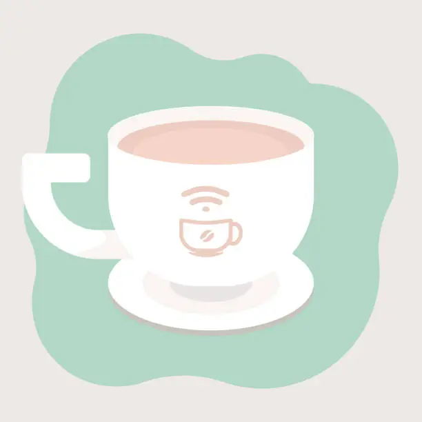 Vector illustration of Mug design for internet cafe.