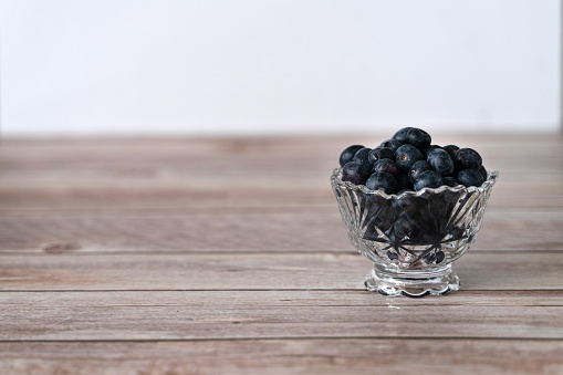 Blueberry in a small glass jar