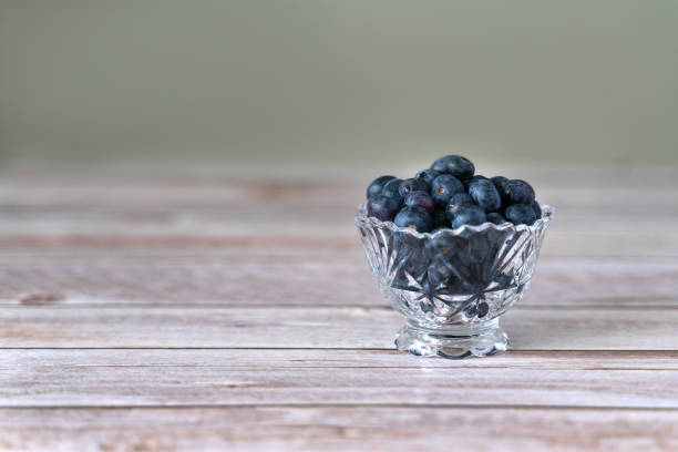 Blueberry in a small glass jar