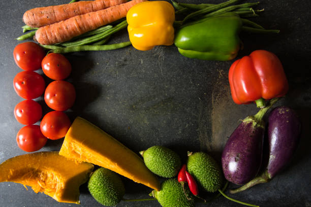 istock Colourful fresh vegetables on a background. 1271866526