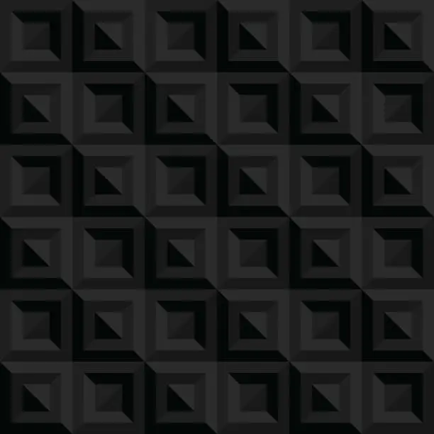 Vector illustration of Black abstract seamless geometric square pattern