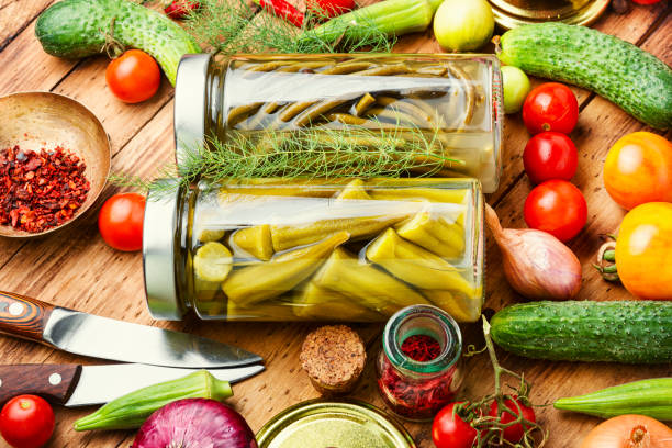 istock Jars of pickled vegetables 1271872273