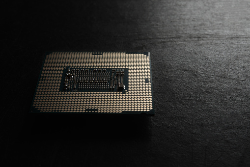Socket with processor on the motherboard.