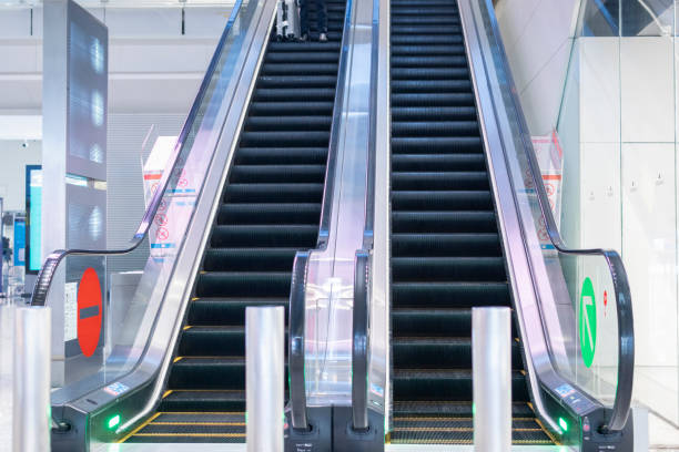 istock Modern luxury escalators in the airport 1271873909