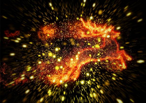 istock 3D illustration of shining abstract reindeer 1271873921