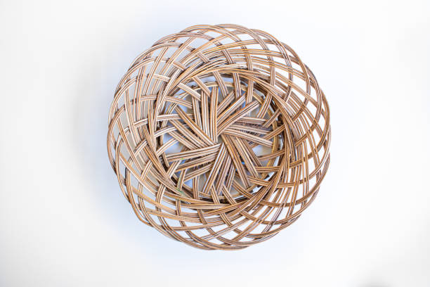 istock Isolated Indonesian Traditional Rattan Straw Plate on White Background 1271874700